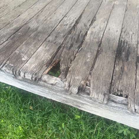 water damaged deck